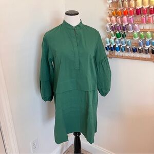 Tuckernuck Pomander Place Palm Green Cotton Tiered Dress